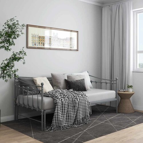  Okvir za krevet na razvlačenje sivi metalni 90 x 200 cm Slike