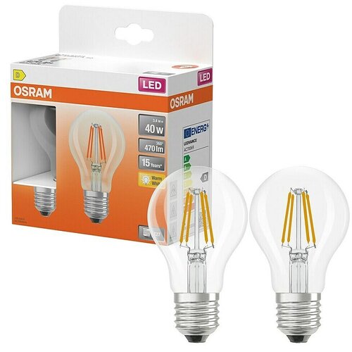Osram Star Set LED sijalk Classic A (E27, Ni mogoče zatemniti, Toplo bela, 470 lm, 3,4 W, 2 kos) Cene