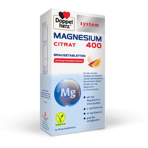 Doppelherz System Magnezij 400 Citrat, šumeče tablete