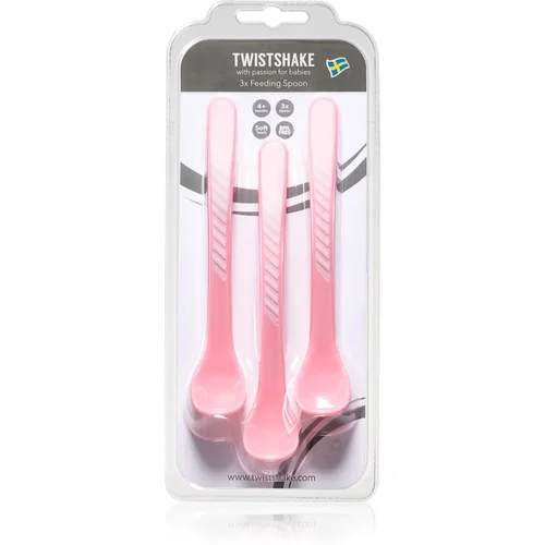 Twistshake Feeding Spoons žlička 4+m Pastel Pink 3 kos