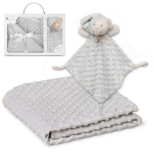 Interbaby set dekica Bubble i tješlica Bear Grey Cene