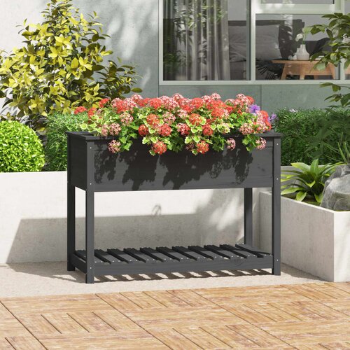  Sadilica s policom siva 111,5x54x81 cm od masivne borovine Slike