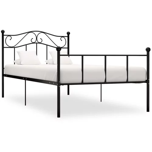  za krevet crni metalni 90 x 200 cm