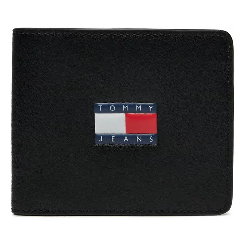 Tommy Jeans Velika moška denarnica Tjm Heritage Leather Cc Wallet AM0AM12082 Črna