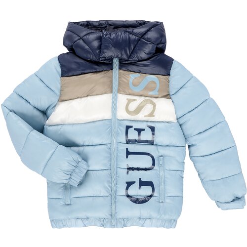 Guess Puhovke HOODED PADDED LS PUFFER W/ZIP Modra Slike