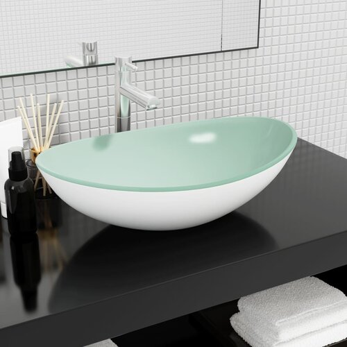 vidaXL Umivaonik od kaljenog stakla 54 5 x 35 x 15 5 cm bijeli Cijene