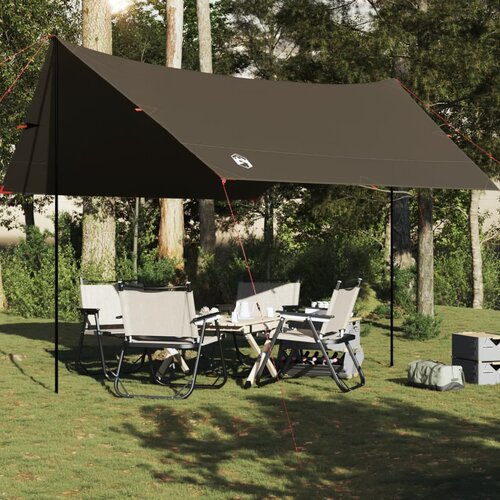 VidaXL Cerada za kampiranje smeđa 438x376x212 cm vodootporna Slike