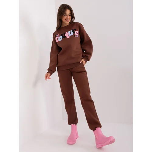 Fashion Hunters Dark brown oversize tracksuit