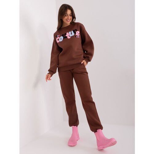 Fashion Hunters Dark brown oversize tracksuit Slike