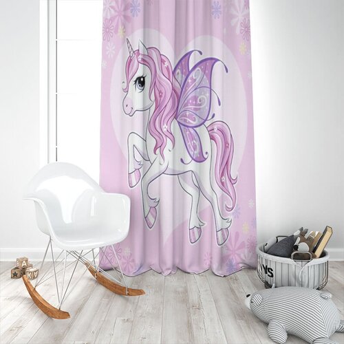  Dečiji draper unicorn roze (jedno krilo) - 140x250cm, D-039 Slike