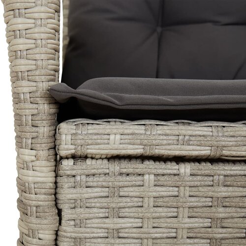  5-dijelni vrtni blagovaonski set od poliratana s jastucima sivi Siva 160 x 80 x 74 cm Slike