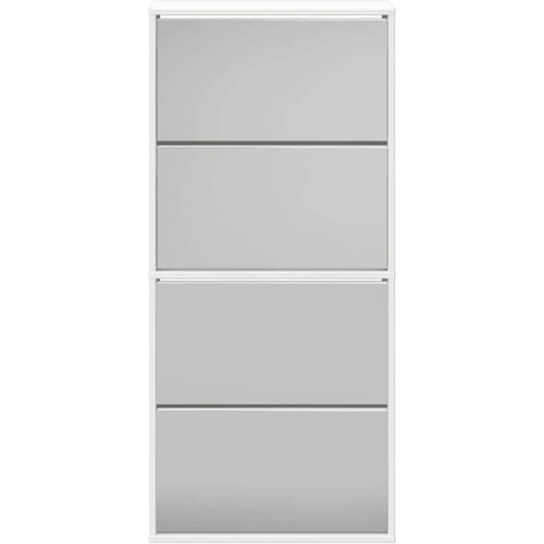  za cipele s 4 razine i ogledalom 63x17x134 cm bijeli Slike