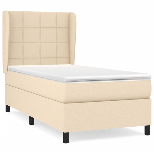 Maison Chic Box spring postelja - Vzmetna postelja z vzmetnico krem 90x200 cm blago SL19949, (21881564) Cene