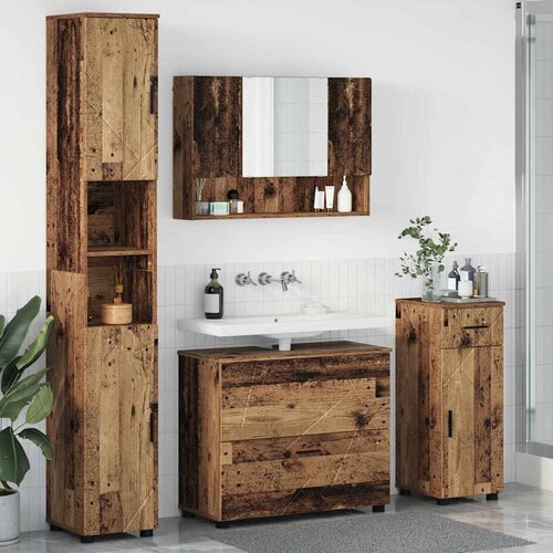 vidaXL Set namještaja za kupaonicu 4 pcs Staro drvo 30 x 35 x 192 cm Cene