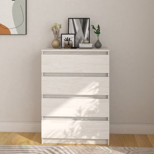 VidaXL bočni ormarić bijeli 60 x 36 x 84 cm od masivne borovine Slike