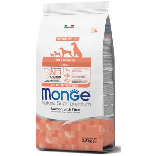 Monge suva hrana za pse all breeds adult monoprotein losos&pirinač 2.5kg Cene