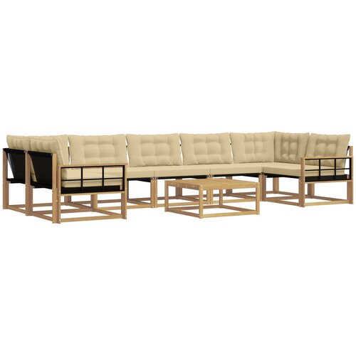  Set vanjskih sofa 8 kom. Bijela i bež Smeđa 79 x 79 x 37 cm Slike