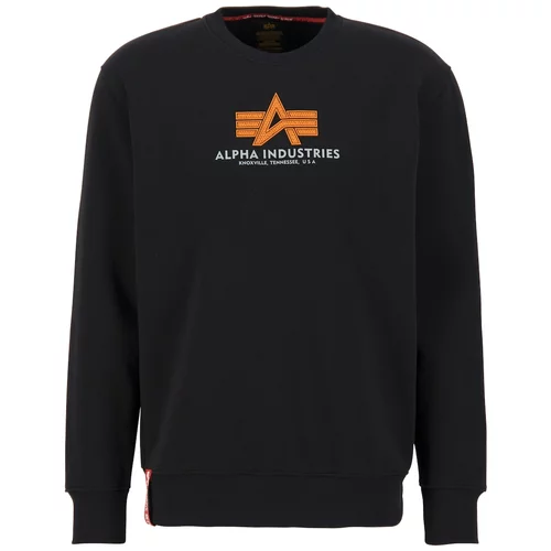 Alpha Industries Sweater majica srebrno siva / narančasta / crna