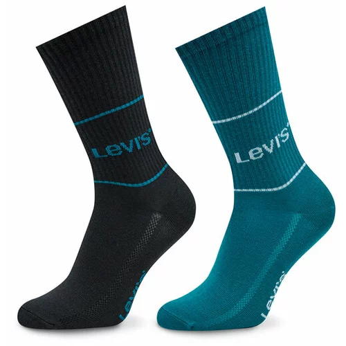 Levi's Set 2 parov ženskih visokih nogavic 701210567 Mornarsko modra