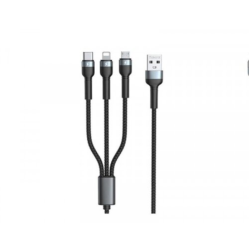 Remax DATA kabl Jany 3.1A RC-124TH 3in1, crni Cene