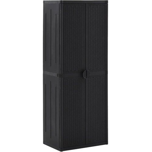  Vrtni ormarić za pohranu crni 65 x 45 x 172 cm PP ratan Slike
