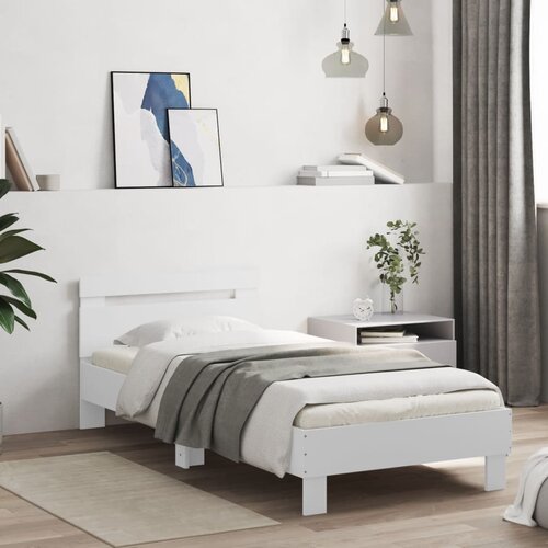  Okvir za krevet s uzglavljem bijeli 75x190 cm konstruirano drvo Cijene