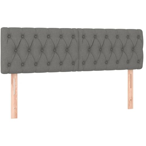 Maison Chic Posteljno vzglavje - Vzglavna omarica 2 kosa temno sivo 80x7x78/88 cm blago, (22077275) Slike