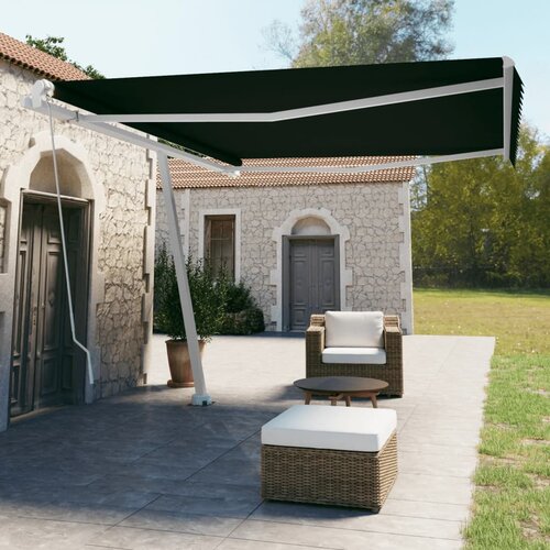 vidaXL Prostostoječa ročno zložljiva tenda 450x350 cm antracitna Cene