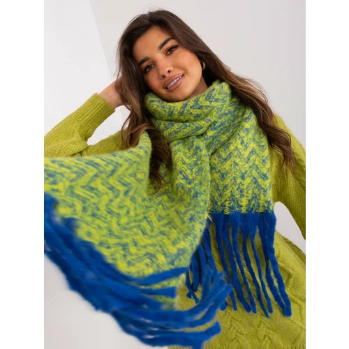 Fashion Hunters Navy blue and yellow women's scarf with patterns