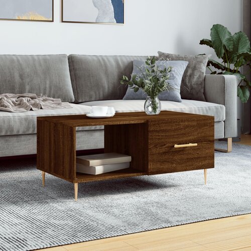VidaXL Stolić za kavu Smeđa hrasta 90x50x40 cm konstruirano drvo Slike