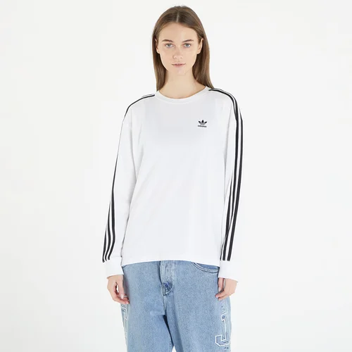 Adidas 3 Stripes Longsleeve T-Shirt White