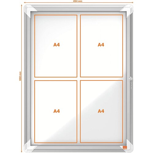  Tabla oglasna nobo magnetna zunanja s ključem 4xa4 494x668mm 1902577 NOBO TABLE Cene