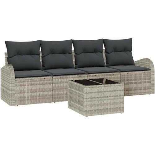  Sjedeća garnitura za vrt Svjetlosiva 55 x 55 x 37 cm poliratan Slike