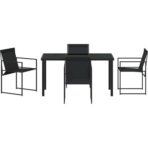  Vrtni set za objed 5 pcs Crna Textilene i čelik Slike