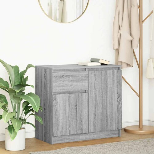 vidaXL Komoda s predalom siva sonoma 71x35x65 cm inženirski les Cene