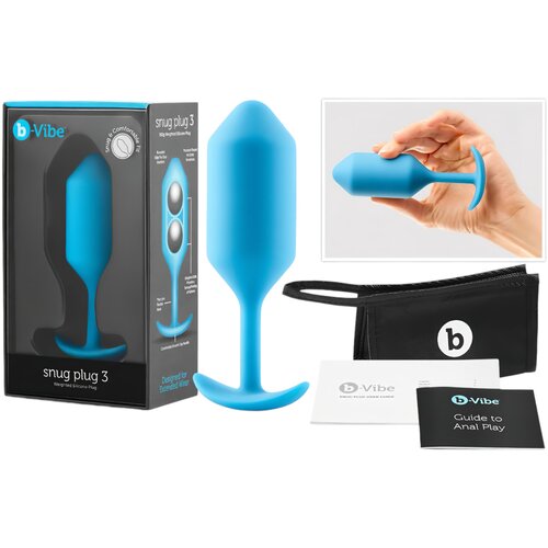B-Vibe Analni čep - Snug Plug 3, svetlo moder Slike