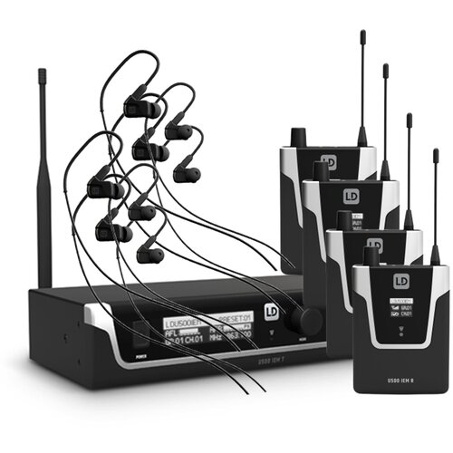 Ld Systems Kompleten In-Ear monitoring sistem 4x sprejemnik, 4x slu&scaron;alke - - Audio-Kondric Cene