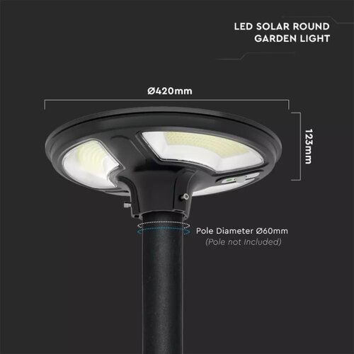  LED solarna ulična lampa sa senzorom LED/7,5W/3,2V IP65 4000K + daljinski upravljač Slike
