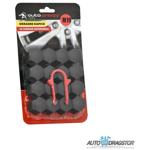 Af set poklopaca za &amp;scaron;rove tocka crni 16 kom 19mm Slike