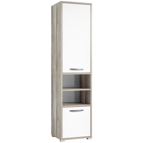 CARRYHOME stoječ regal 49/201/46 cm naravne barve, bela Slike