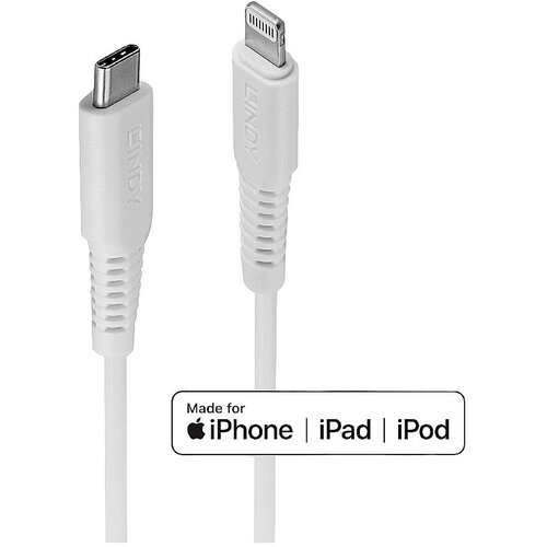 Lindy USB kabel USB 2.0 Apple Lightning vtič \, USB-C&reg; vtič 2.00 m bela 31317, (20417404) Cene