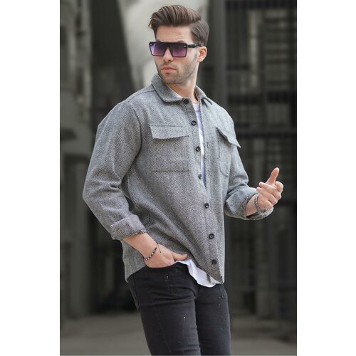 Madmext Gray Lumberjack Men's Shirt 6726 Cene