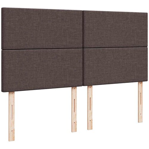  Krevet s oprugama i madracem tamnosmeđi 200x200 cm od tkanine Slike