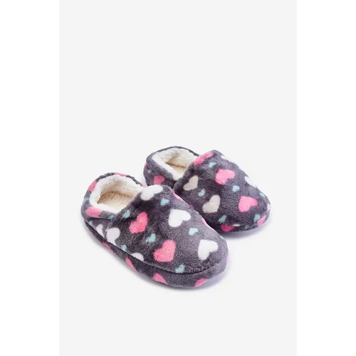Kesi Children's Insulated Slip-On Slippers In The Heart Grey Meyra