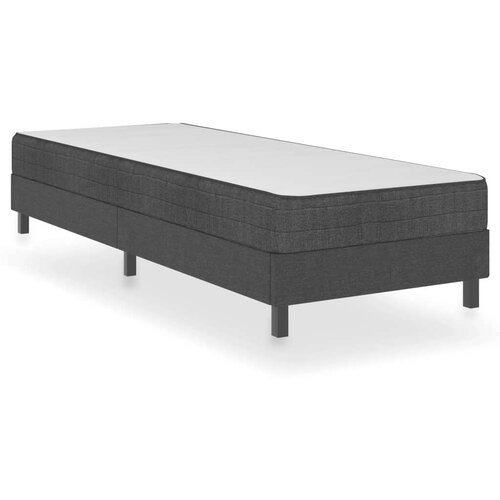 VidaXL Krevet od tkanine s oprugama tamnosivi 100 x 200 cm Slike