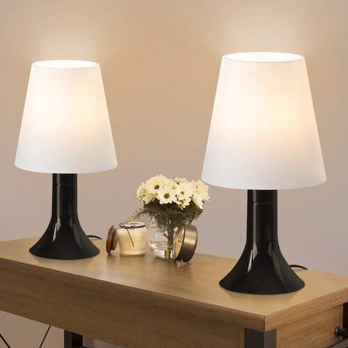 Nettlife Lampe de table de salon lampe de chevet avec c&acirc;ble lot de 2 petites lampes E14 lampes de table modernes, (22143976) Cene