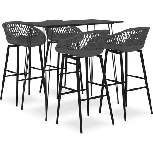  5-dijelni barski set crno-sivi Cijene