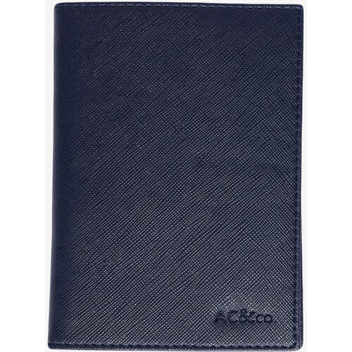 AC&Co / Altınyıldız Classics Men's Special Gift Boxed Navy Blue Faux Leather Handmade Passport Holder Slike