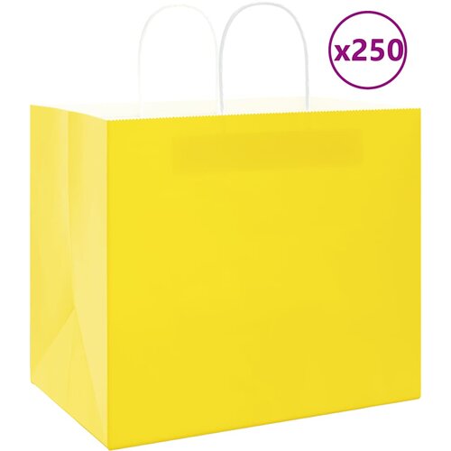  Papirnate vrećice 250 kom s ručkama žute 32x22x28 cm Cijene