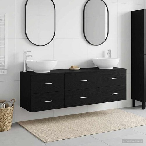  Set namještaja za kupaonicu 3 kom. Crna 49,5 x 44,5 x 65 cm Cene